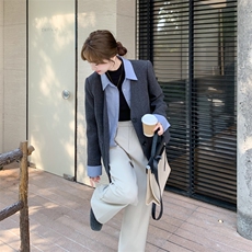 档口现货2025冬装新款韩版休闲西装假两件羽绒服p265-k388，女装羽绒服，2C266