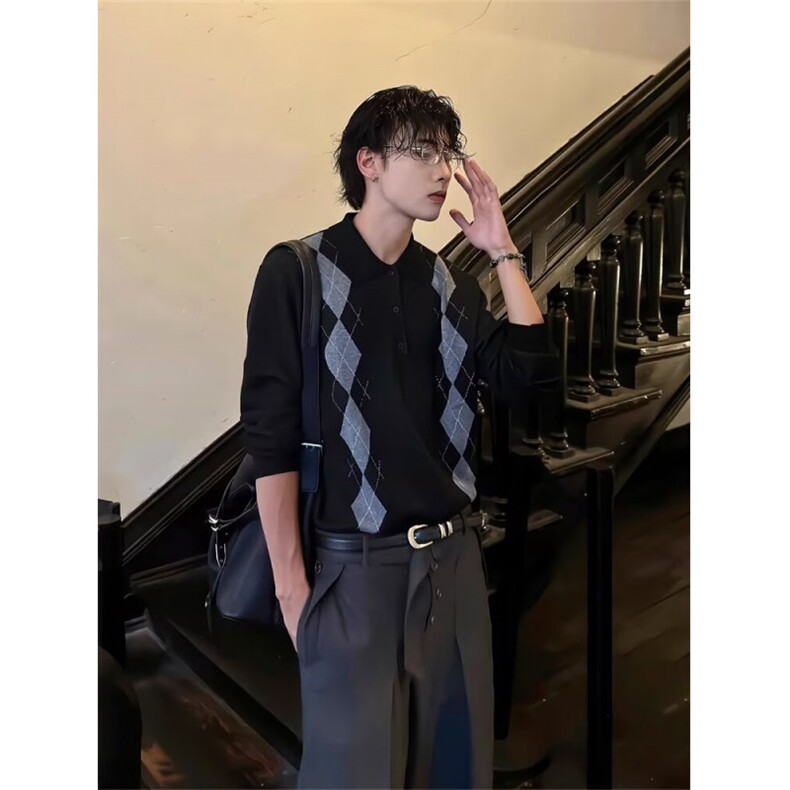 新款长袖毛衣日系潮流百搭流行ins文艺简约慵懒时尚原宿气质,男装针织衫/毛衣,星座506A