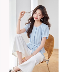 2026夏季新款时尚洋气女衬衫阔腿裤两件套又酷又飒的穿搭套装，女装套装/套裙，诺蝶