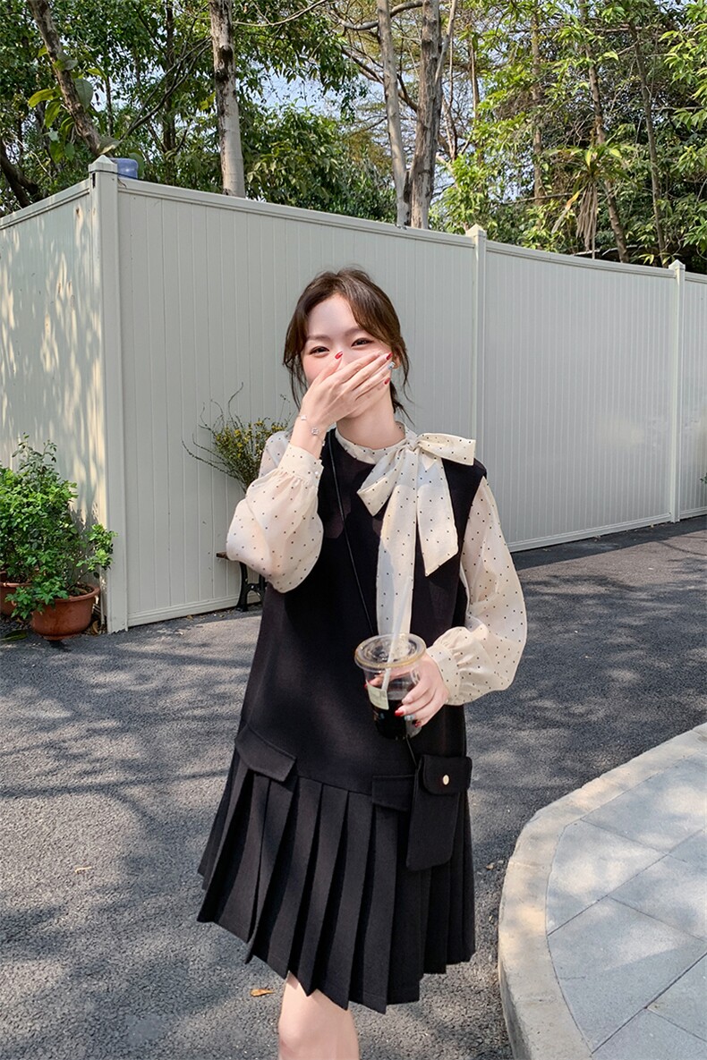 两件套小香风2025春新款无袖连衣裙精致气质小个子背带裙连衣裙,女装套装/套裙,浙宝301