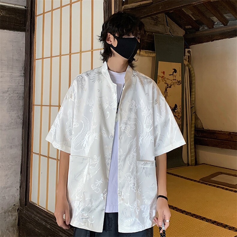 特批P35无差价夏季新中式唐装冰丝衬衣风大码短袖衬衫男CD2262,男装衬衫,电商A001-1