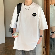 109-T24202-P38夏季新款潮牌纯棉240克重磅宽松短袖T恤，男装T恤，星座109