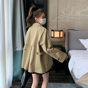 浅卡其短款风衣外套女小个子2025秋季新款法式宽松减龄英伦风上衣图片