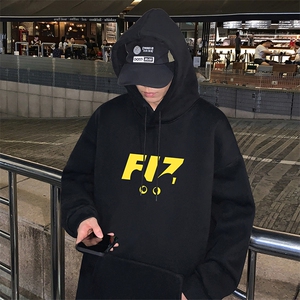 CM171P60加绒P65新品连帽卫衣重磅纯棉大码外套