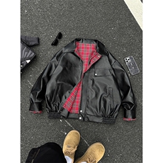 百搭个性街头新潮夹克港风宽松版型秋季双面穿时尚外套HY668TP80，男装夹克，电商A102B