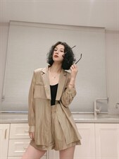 西装领防晒套装ＭL，女装西装，可纳奇