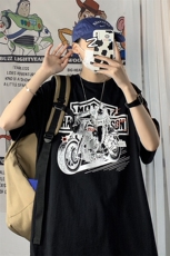 1港风圆领青春休闲大码运动日系原宿潮流男士短袖宽松7803F35控49，男装T恤，星座226-2