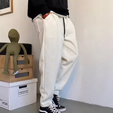 春秋季美式休闲痞帅高端针织卫裤男直筒宽松抽绳百搭运动阔腿裤子，男装休闲裤，星座506A
