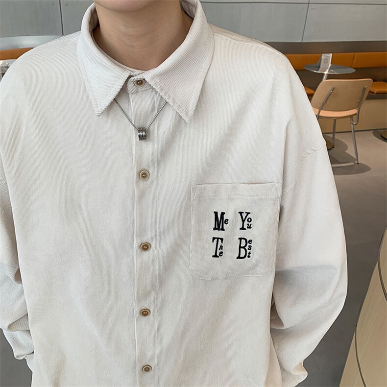 宽松休闲美式肌理感百搭衬衫潮流简约情侣衬衫复古薄款大码外套衣,男装衬衫,星座201-2