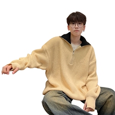抖音直播！半高领拉链套头针织毛衣男外套男XH13-p55，男装针织衫/毛衣，电商B367
