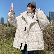 现货立领潮牌制造韩版宽松情侣学生白鸭绒羽绒服男，男装羽绒服，星座301D-5(原星座1415）