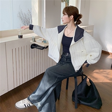 米白色韩系格子拼接棉服外套女冬季2025新款气质减龄棉衣爆款棉袄，女装棉衣/棉服，慧尚依恋