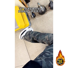 B221美式ins宽松迷彩加绒牛仔裤LK24366-特P36控68加绒P46控88，男装休闲裤，电商B221