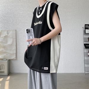 8XL-M 重磅！特大码短袖T恤背心男宽松休闲假两件篮球服DX317P68图片