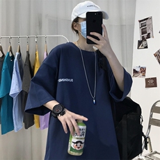 T06常年款男士休闲字母印花T恤衫外套圆领半袖五分袖TEE男女中性，男装T恤，星座115A-3