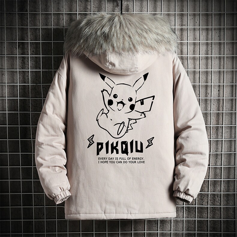MM48078-P130 冬季大毛领衣男士大码加厚袄男服 网格挂拍图片