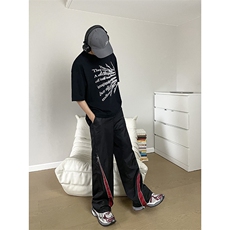 B221美式ins高街小众拼接宽松休闲登山裤冲锋裤LK23110-P65控88，男装休闲裤，电商B221