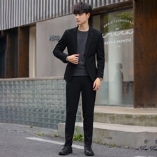 2022秋冬季新款男西服套装青少年韩版简约时尚休闲两件套313P230，男装西服，电商A355（原A415）
