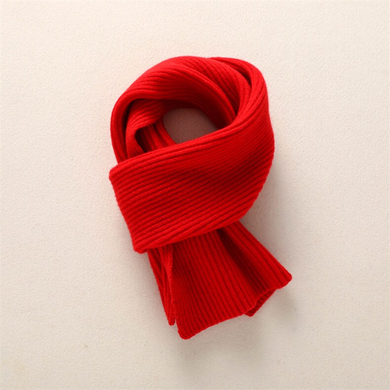 时尚保暖红色加厚坑条围巾简约百搭秋冬必备单品，围巾，顺友羊绒童装