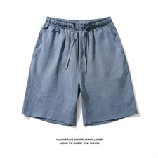 风亚麻五分短裤006-P40，男装休闲裤，星座816-2（原B366-1）