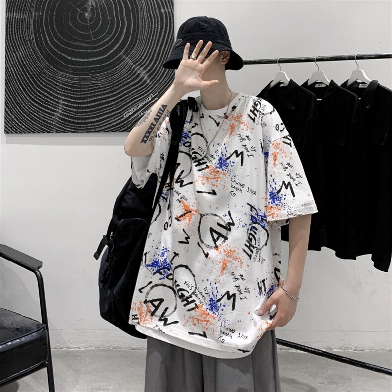 特P20控39高品质夏季新款复古纯棉印花圆领短袖T恤TC01,男装T恤,电商B370