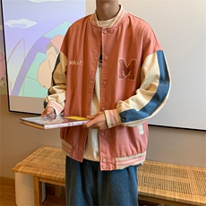棒球服春秋季ins学院风拼接刺绣夹克百搭宽松休闲外套W1264-P58，男装夹克，星座512-2