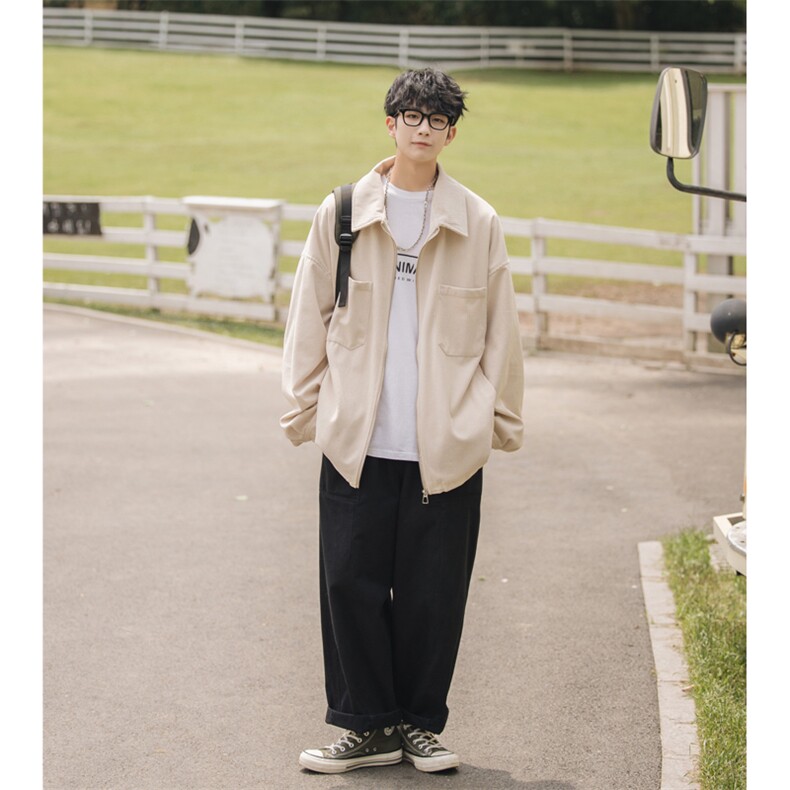 2023秋潮流灯芯绒cityboy拉链外套男休闲大码翻领夹克J25019-P85,男装夹克,电商A082