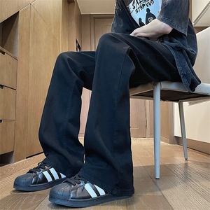 拉链牛仔裤男潮牌复古宽松潮流百搭炸街痞帅男裤子 NC1076图片