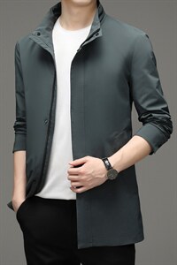 秋季翻领夹克休闲外套男装新款男士中年宽松风衣MNSA6628806-P195，男装风衣，电商B212（原钱塘6029）