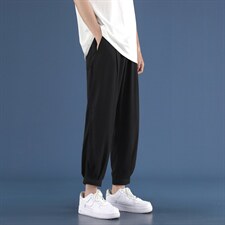 直筒裤子男士冰丝垂感休闲裤2023新款夏季九分长裤  2022-特批20图片