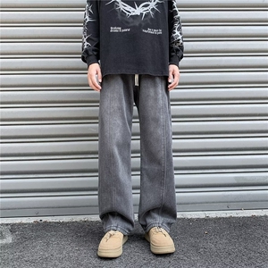 牛仔裤男美式潮牌宽松直筒休闲牛仔裤 NJ580-P50图片