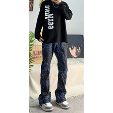 美式ins高街hiphop小众豹纹牛仔裤货号K2462特P48，男装牛仔裤，电商A063