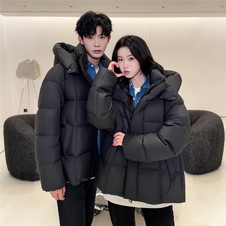 现货韩版面包服情侣装羽绒服男女青年学生225克90绒羽绒外套,男装羽绒服,钱塘723