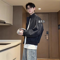 现货网图抖音品质春秋皮夹克扎染皮衣外套JK321P65，男装夹克，星座1904A