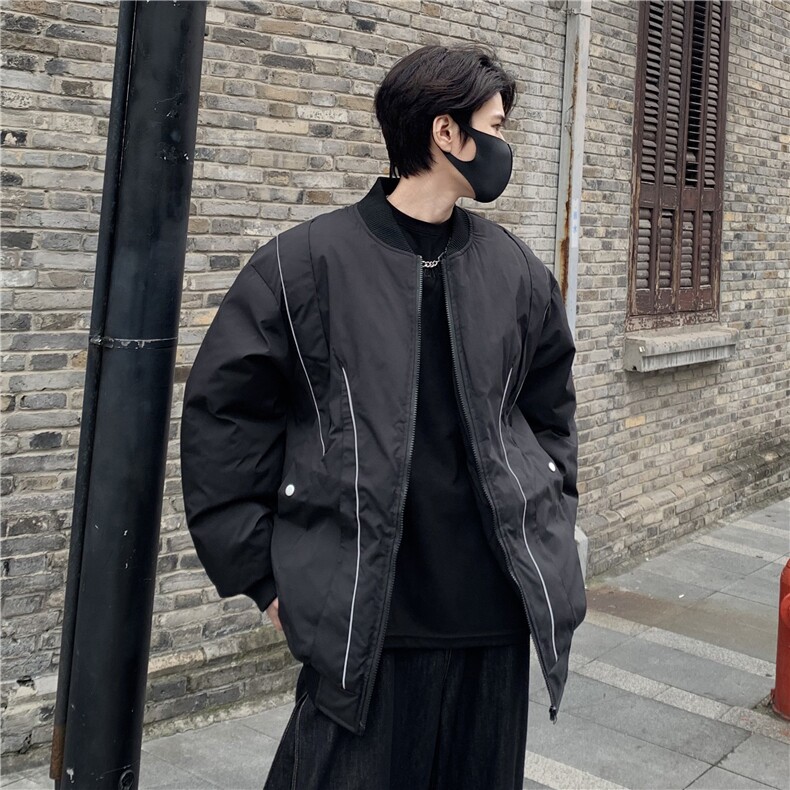 美式复古纯色飞行员棉服外套男潮牌宽松加厚保暖棉衣冬季潮p108,男装棉衣,电商C307