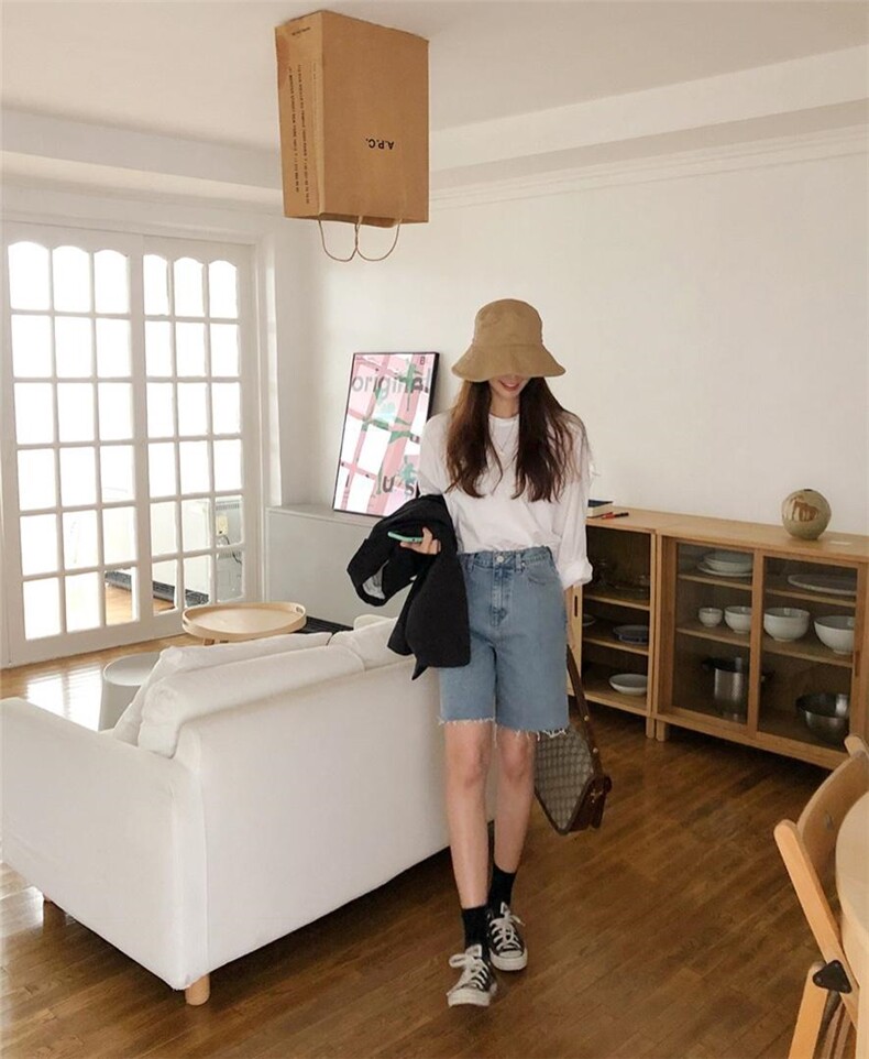 2021春夏简约牛仔短裤，女装，LMNC