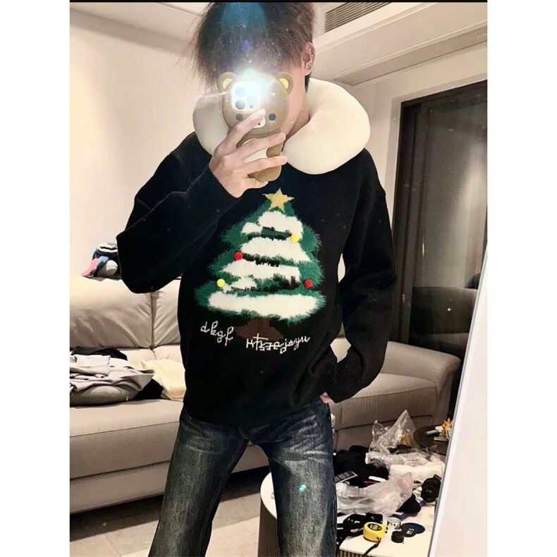 JY676-P64圣诞新年红喜庆红色毛衣,男装针织衫/毛衣,星座1501-3