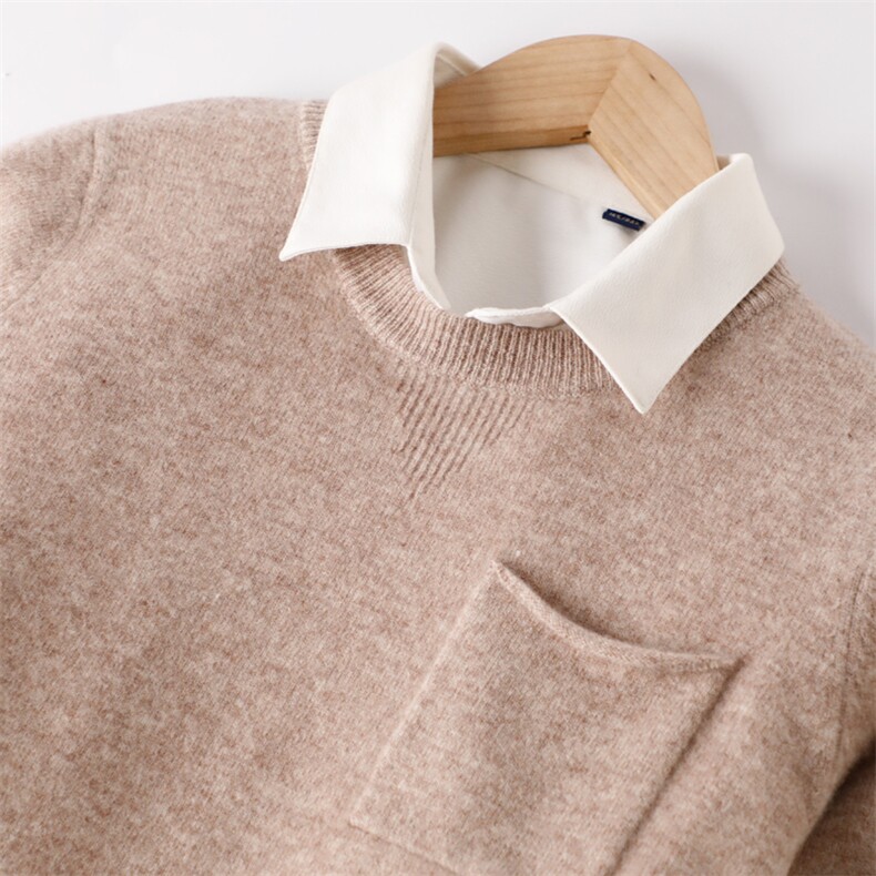 秋冬中性时尚百搭通勤毛兜童装儿童羊绒衫，童装儿童羊绒衫，亚东羊绒制品