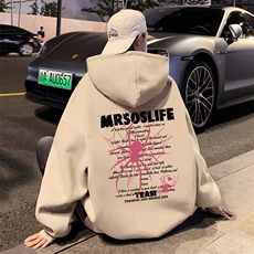 CM069P60新品重磅纯棉连帽卫衣秋冬外套卡通印花帽衫高街外套，男装卫衣，星座304A-1