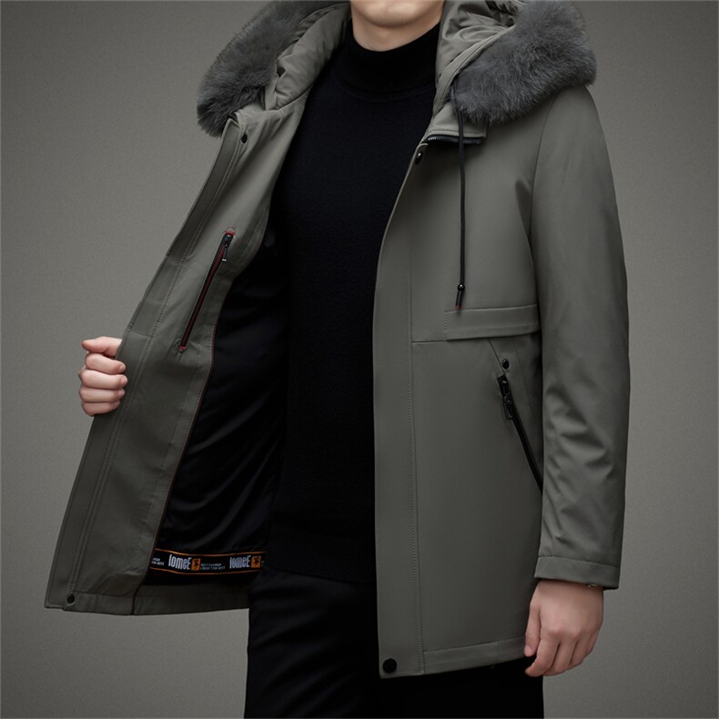 DJ8226钱塘2020-3中年男士冬季厚款商务休闲连帽派克服外套P715,男装棉衣,钱塘207-3