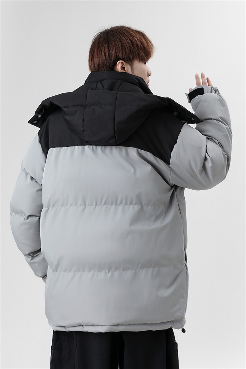 港风冬款拼色宽松保暖休闲连帽棉服外套A247-MY8875特批75控118,男装棉衣,电商A247