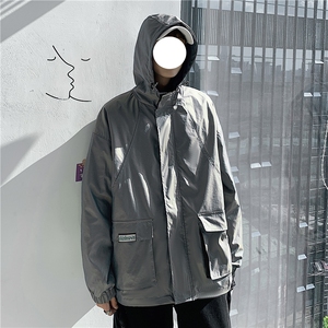 港风冲锋衣男潮牌外套男防风户外旅游服工装夹克男7210P75控108图片