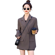2022秋款纯色小西装外套女韩版收腰英伦风西服时尚港味上衣，女装西装，瑶迪依秀