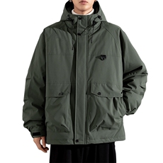 GENIOLAMODE男士防风加厚棉服秋冬潮流工装加肥大码夹克连帽外套，男装棉衣，星座209