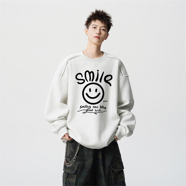 得物供货、重磅420克现货圆领卫衣宽松HD019-1-WY2748LL-P35,男装卫衣,电商019-1