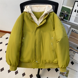 !潮流冬季连帽拉链加绒加厚棉衣情侣撞色棉服外套 MY5567-P78图片