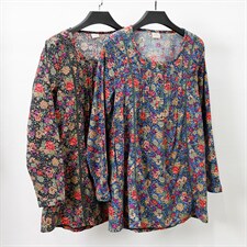 2021春季新款时尚舒适圆领休闲碎花套头衫，女装衬衫，小林双子