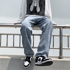 牛仔裤男夏季潮大码休闲裤子高街设计感N746P45，男装牛仔裤，星座1116-2