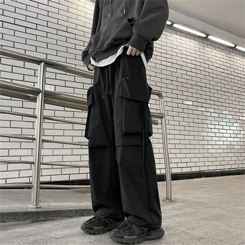 工装裤男秋季日系复古多口袋束脚裤百搭宽松休闲长裤K7461-P36,男装休闲裤,星座512-3