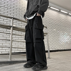 工装裤男秋季日系复古多口袋束脚裤百搭宽松休闲长裤K7461-P36，男装休闲裤，星座512-3